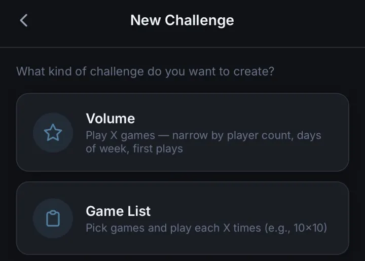 The create challenge form