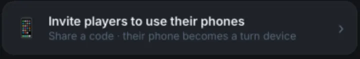Share bar with the game's join code